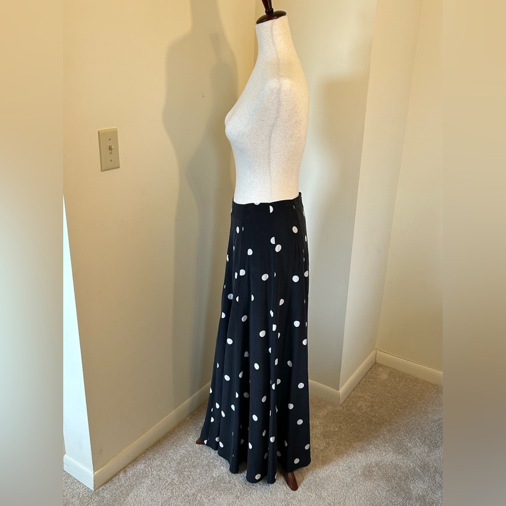 NWOT Sézane Editions SZ 4 Soelle Black and White Polka Dot Silk Maxi Skirt RARE! - Picture 5 of 12